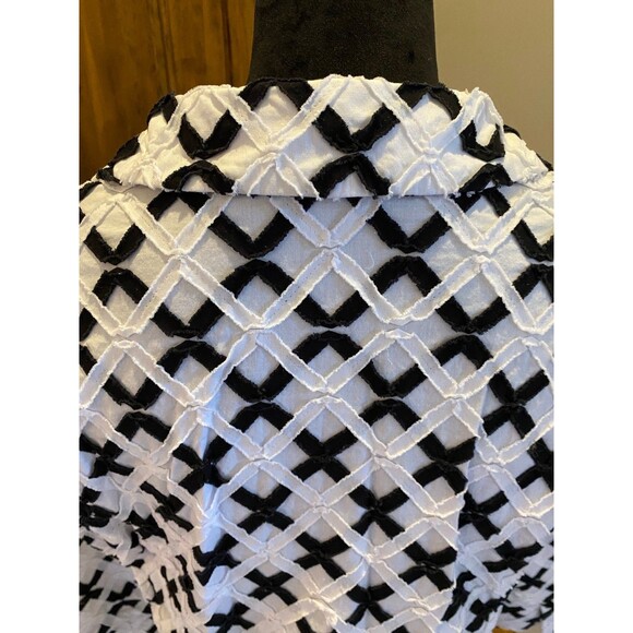 Rafael Jacket Womens Sz 14 Black & White Geometric Pattern Zipper Front Stylish - Picture 5 of 8